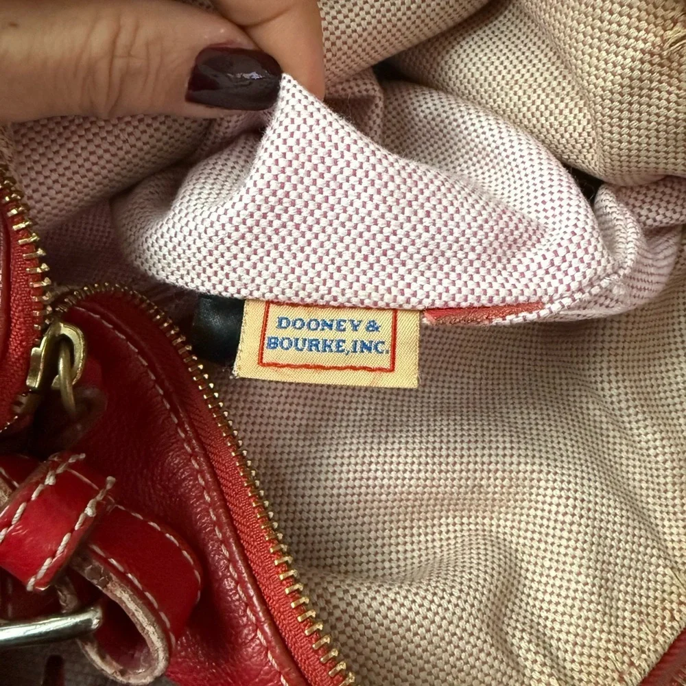 Dooney&Bourke Red Dillen Pebbled Leather Satchel Shoulder Bag